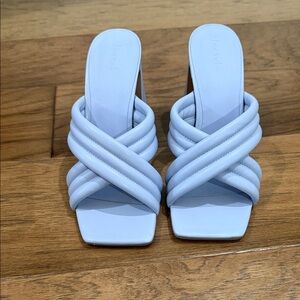 Strappy Crisscross Slide Sandals - Light Blue abound brand